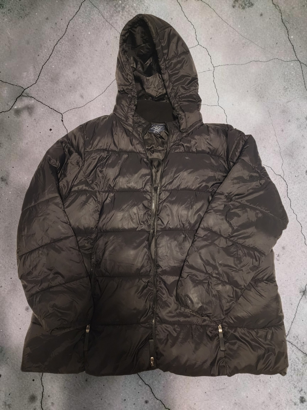 St. John's Bay Men's Hooded Puffer Jacket Black  Pre-Owned  Size 2X